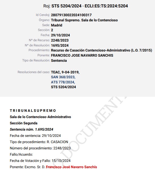 Sentencia del Tribunal Supremo octubre de 2024, falta de pruebas sobre la deducibilidad o no de un gasto de una sociedad o autónomo (persona física) implica necesariamente que deba ser sancionado