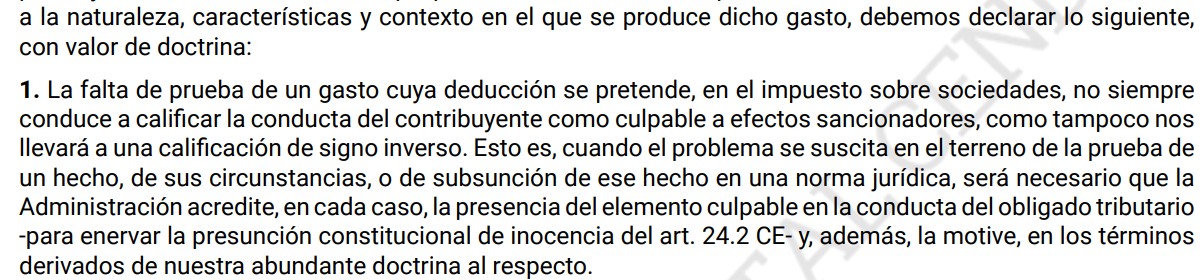 El Tribunal Supremo, Hacienda, sanciones, autónomos y empresas, deducciones, justificación del gasto, culpabilidad, contribuyente.