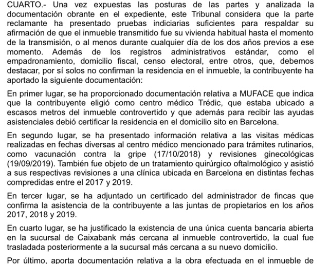 Estimación exención vivienda habitual