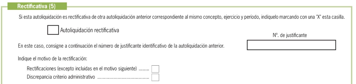 Motivo de la autoliquidación rectificativa