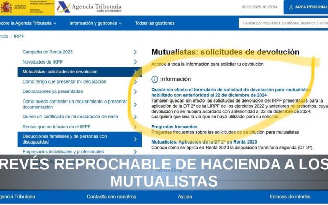 REVÉS REPROCHABLE DE HACIENDA PARA LOS MUTUALISTAS